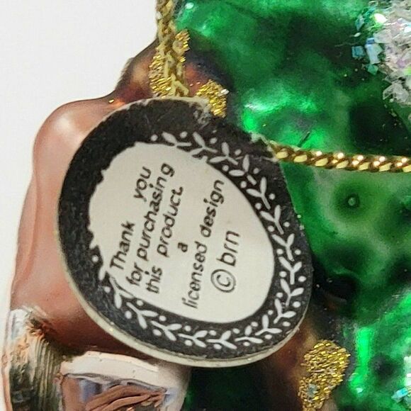 BRN License Christmas Ornament Blown Glass Santa w Tree on car Netherlands Flag - Picture 12 of 12